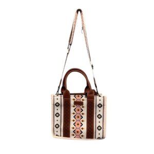 Wan&Kelo Womens Canvas Tote Bag Boho Embroidered Pattern‎ Crossbody Satchel